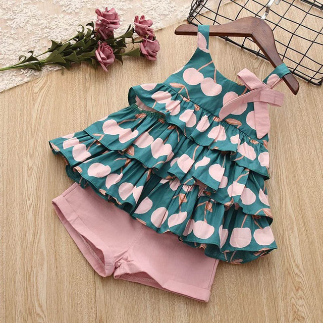 Kids Girls Clothes For Baby Girl Kids T-Shirt Shorts Suit - Image 4