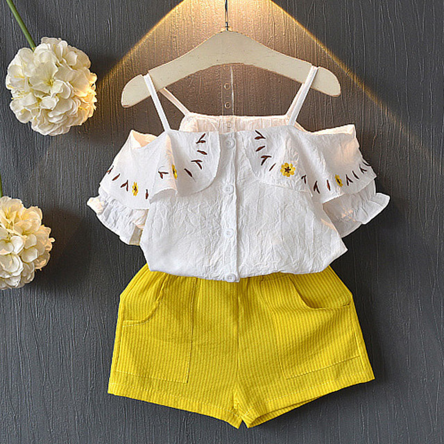 Kids Girls Clothes For Baby Girl Kids T-Shirt Shorts Suit - Image 3
