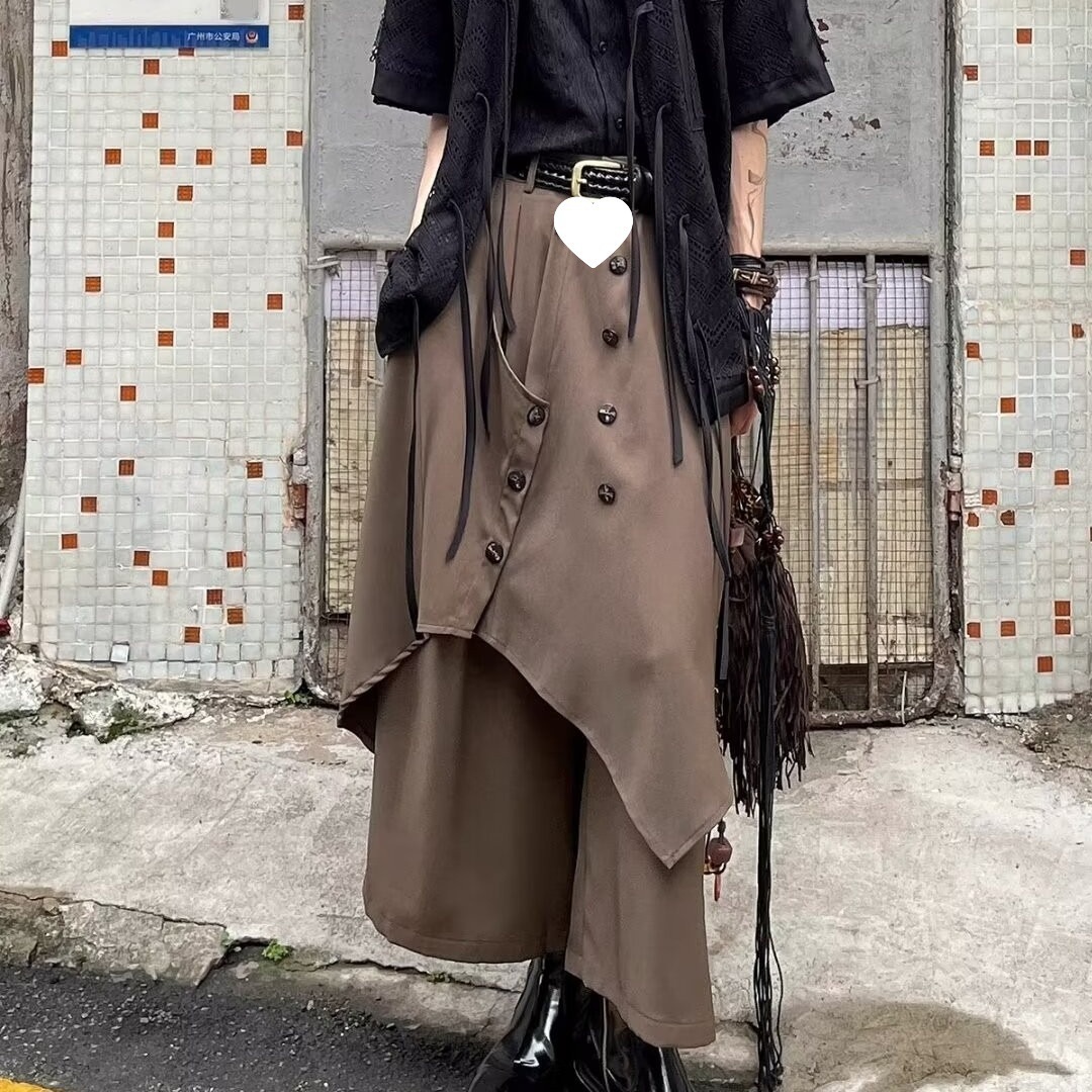 Men's Irregular Kendo Samurai Wide-Leg Pants - Image 7