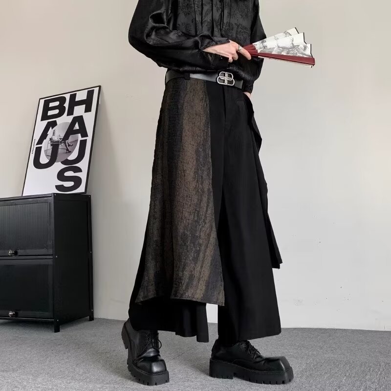 Men's Irregular Kendo Samurai Wide-Leg Pants - Image 3
