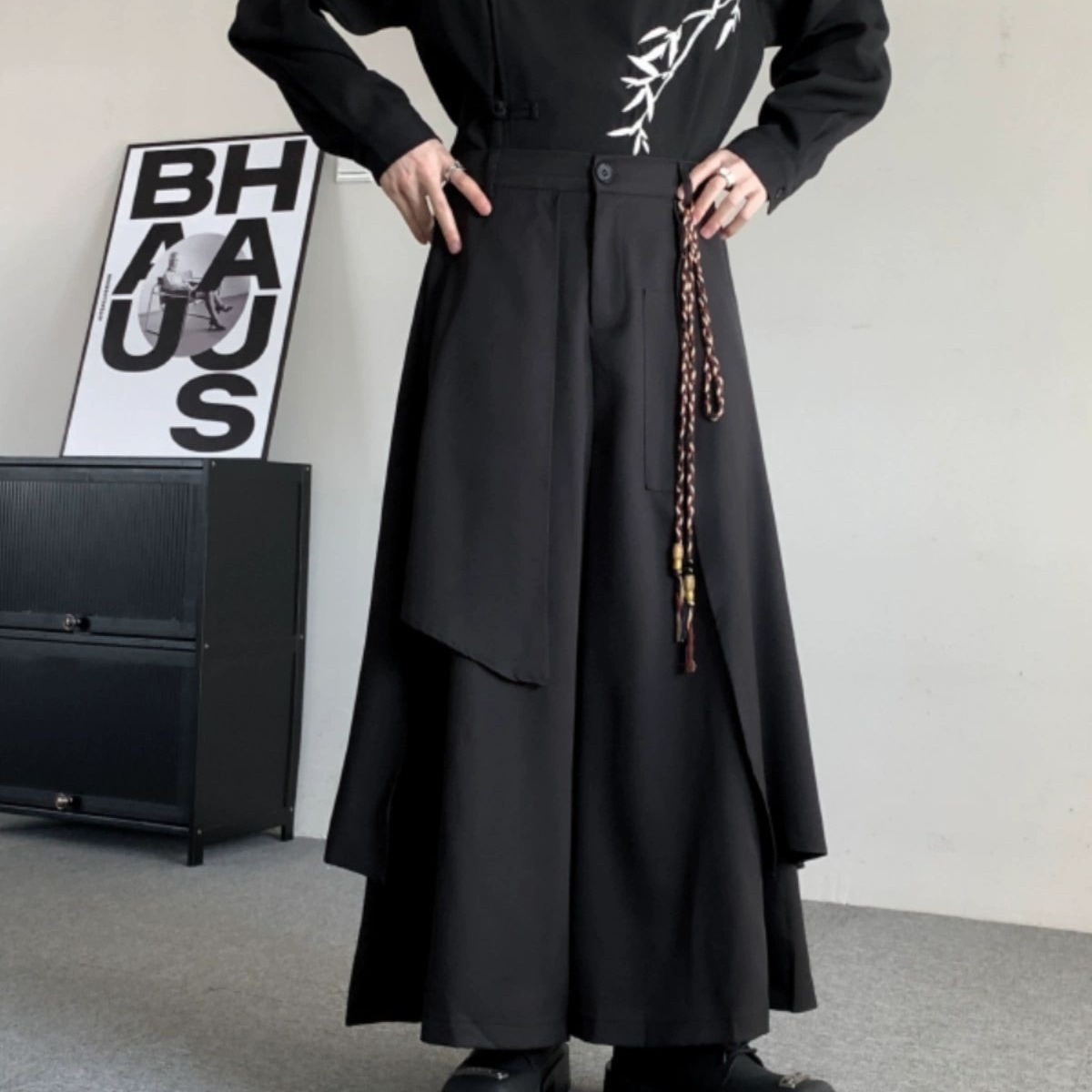 Men's Irregular Kendo Samurai Wide-Leg Pants