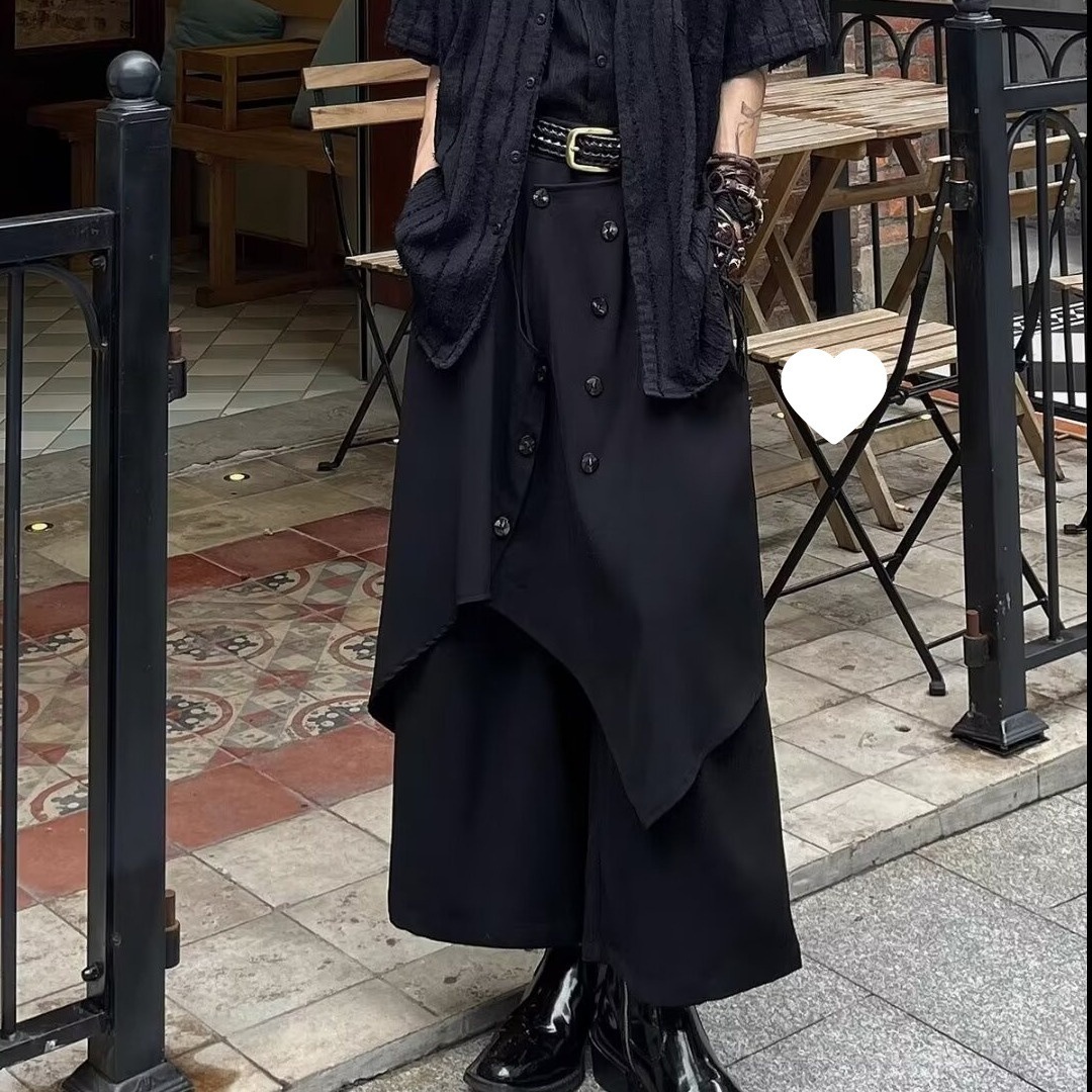 Men's Irregular Kendo Samurai Wide-Leg Pants - Image 2