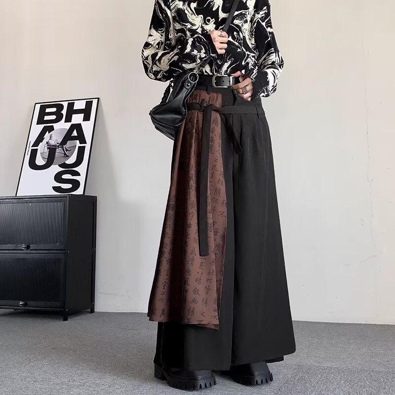 Men's Irregular Kendo Samurai Wide-Leg Pants - Image 8