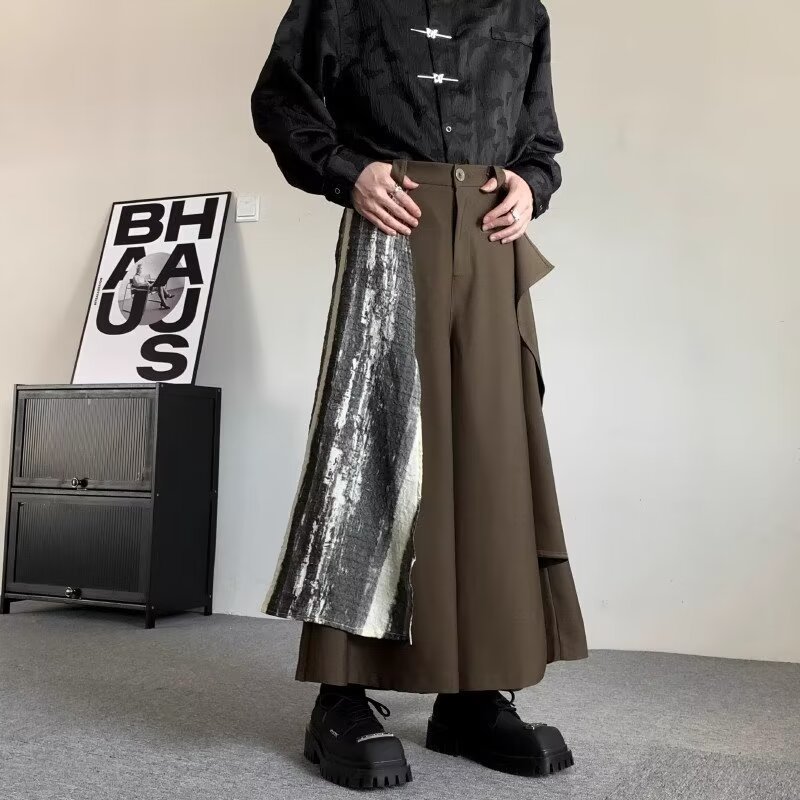 Men's Irregular Kendo Samurai Wide-Leg Pants - Image 9